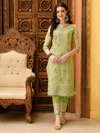 Pakistani Embroidered Kurta With Embroidered Pant & Embroidered Dupatta Premium Luxury, Multicolor - Hiral Fashion | Grocsy