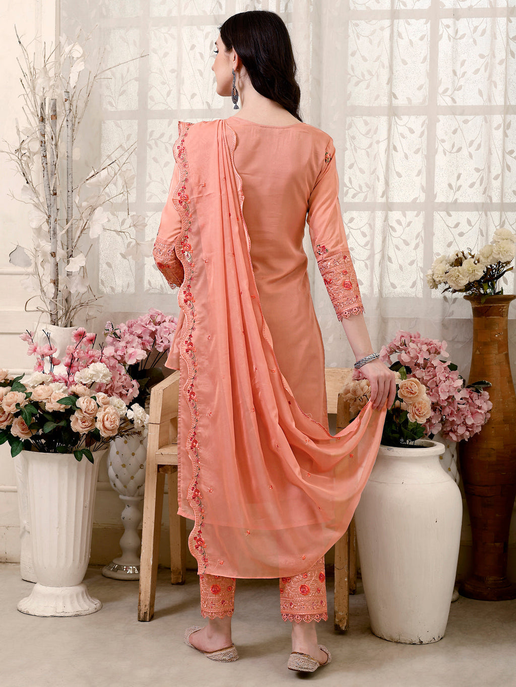 Pakistani Embroidered Kurta With Embroidered Pant & Embroidered Dupatta Premium Luxury, Multicolor - Hiral Fashion | Grocsy