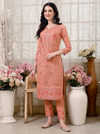 Pakistani Embroidered Kurta With Embroidered Pant & Embroidered Dupatta Premium Luxury, Multicolor - Hiral Fashion | Grocsy