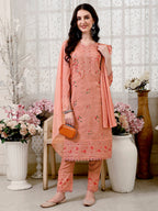 Pakistani Embroidered Kurta With Embroidered Pant & Embroidered Dupatta Premium Luxury, Multicolor - Hiral Fashion | Grocsy