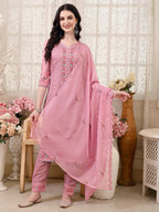 Pakistani Embroidered Organza Kurta With Pant & Embroidered Dupatta Luxury Premium, Multicolor - Hiral Fashion | Grocsy