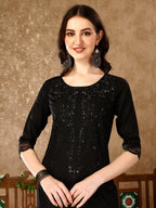 Pakistani Sequinned Embroidered Kurta With Pant & Embroidered Organza Dupatta Luxury Premium, Multicolor - Hiral Fashion | Grocsy