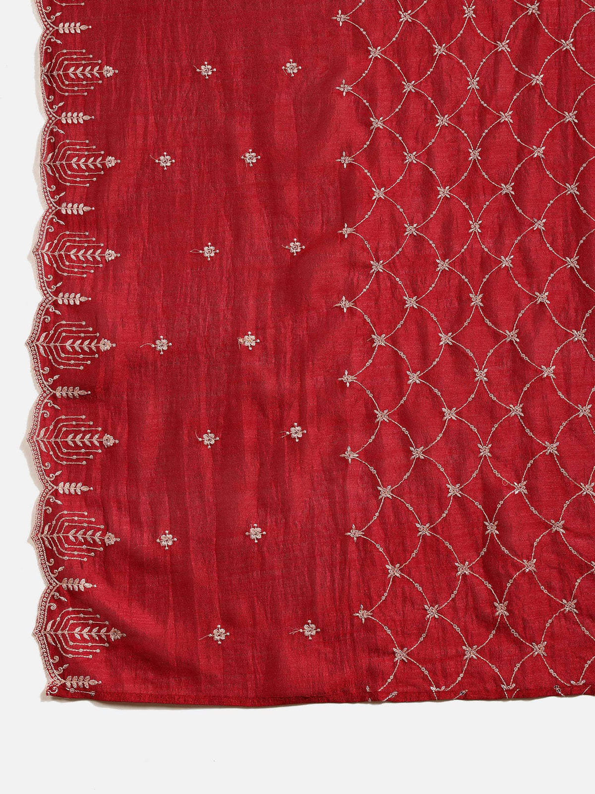 Sequined Embroidered Kurta With Pant & Embroidered Dupatta, Maroon - Hiral Fashion | Grocsy