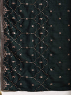 Sequined Embroidered Kurta With Pant & Embroidered Dupatta, Green - Hiral Fashion | Grocsy