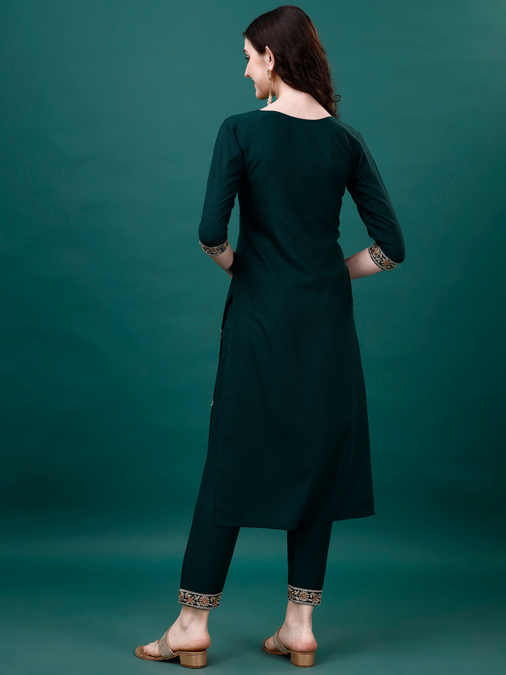 Embroidered Kurta With Pant & Embroidered & Printed Dupatta, Multicolor - Hiral Fashion | Grocsy