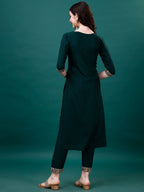 Embroidered Kurta With Pant & Embroidered & Printed Dupatta, Multicolor - Hiral Fashion | Grocsy