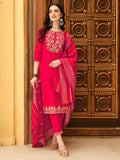 Embroidered Kurta With Pant & Chanderi Dupatta, Multicolor - Hiral Fashion | Grocsy