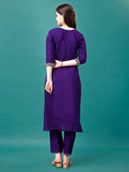 Embroidered Kurta With Pant & Sequined Dupatta, Multicolor - Hiral Fashion | Grocsy