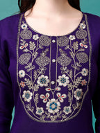 Embroidered Kurta With Pant & Sequined Dupatta, Multicolor - Hiral Fashion | Grocsy