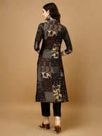 Hand Embroidered & Printed Kurta With Pant & Dupatta, Multicolor - Hiral Fashion | Grocsy