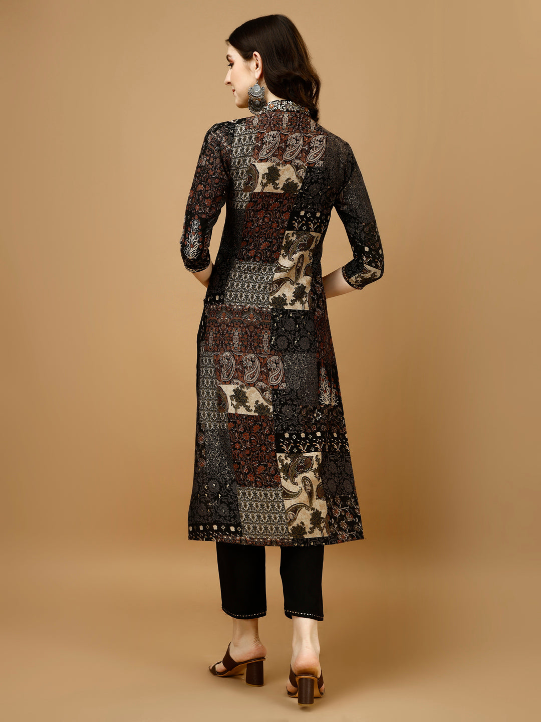 Hand Embroidered & Printed Kurta With Pant & Dupatta, Multicolor - Hiral Fashion | Grocsy