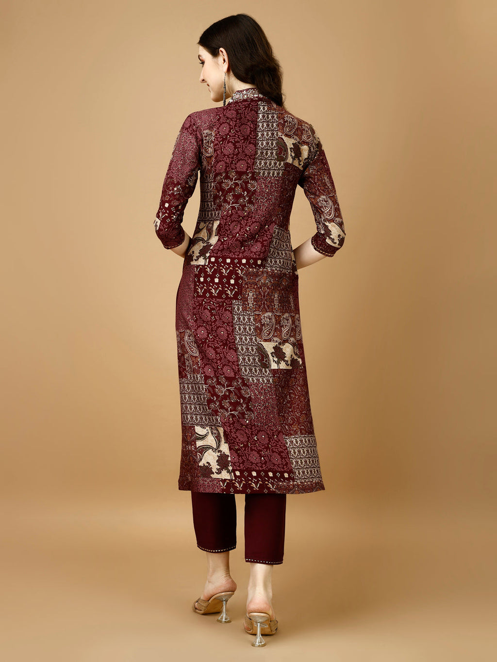 Hand Embroidered & Printed Kurta With Pant & Dupatta, Multicolor - Hiral Fashion | Grocsy