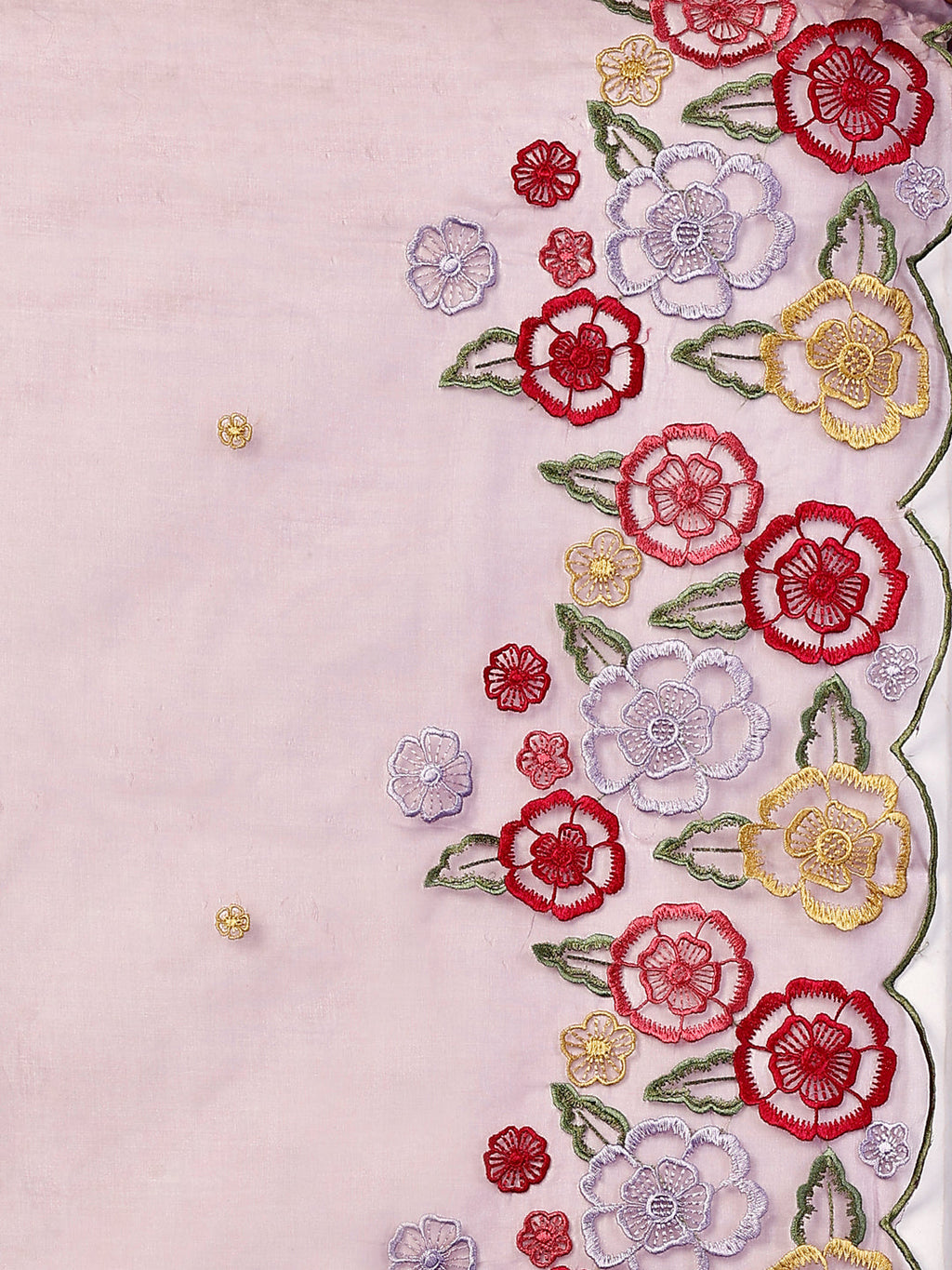 Alia Cut Hand Embroidered & Floral Embroidered Kurta With Pant & Organza Embroidered Dupatta Luxury Premium, Lavender - Hiral Fashion | Grocsy