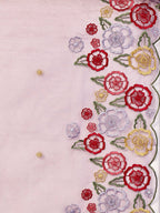 Alia Cut Hand Embroidered & Floral Embroidered Kurta With Pant & Organza Embroidered Dupatta Luxury Premium, Lavender - Hiral Fashion | Grocsy