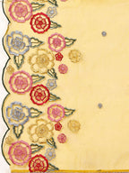 Alia Cut Hand Embroidered & Floral Embroidered Kurta With Pant & Organza Embroidered Dupatta Luxury Premium, Mustard - Hiral Fashion | Grocsy