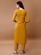 Hand Embroidered Kurta With Pant & Embroidered Organza Dupatta, Multicolor - Hiral Fashion | Grocsy