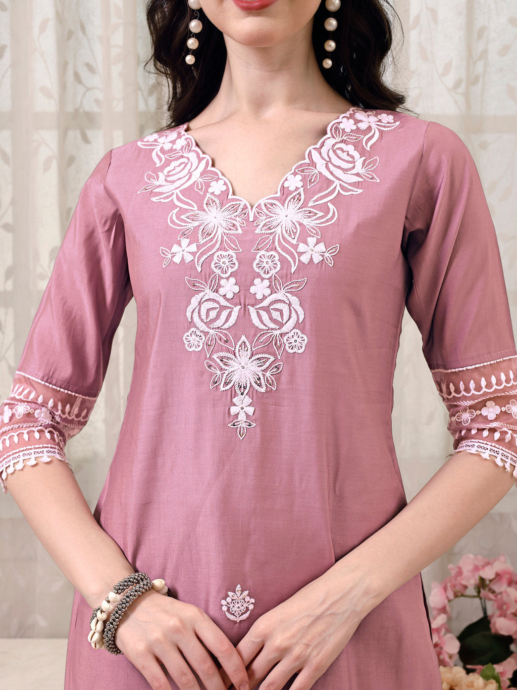 Pakistani Embroidered Kurta With Pant & Embroidered Dupatta, Multicolor - Hiral Fashion | Grocsy