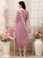 Pakistani Embroidered Kurta With Pant & Embroidered Dupatta, Multicolor - Hiral Fashion | Grocsy