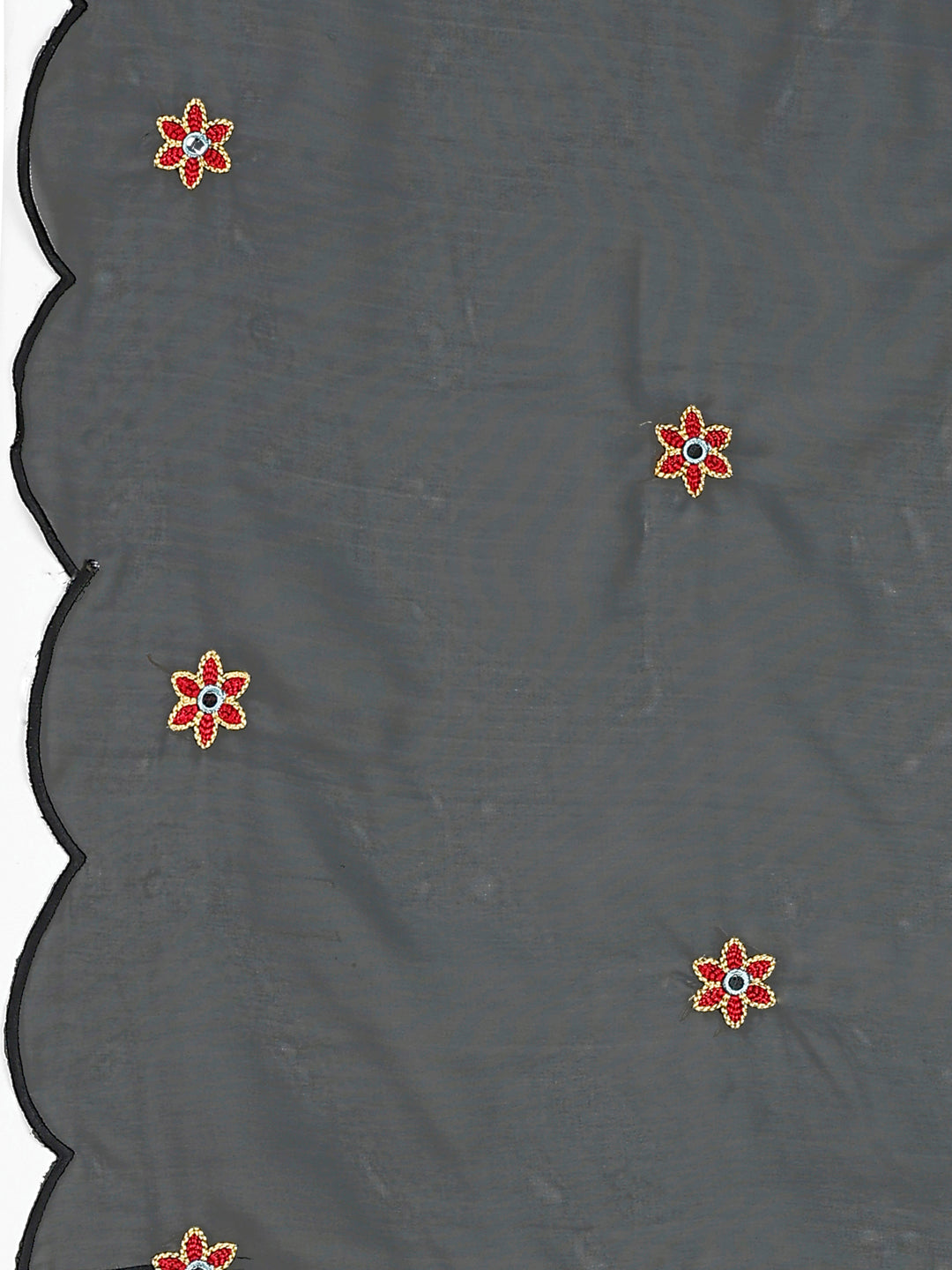 Alia Cut Mirror Embroidered Kurta With Embroidered Pant & Dupatta, Black - Hiral Fashion | Grocsy