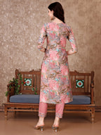 Embroidered & Floral Printed Kurta With Pant & Dupatta Premium Luxury, Multicolor - Hiral Fashion | Grocsy
