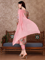 Embroidered & Floral Printed Kurta With Pant & Dupatta Premium Luxury, Multicolor - Hiral Fashion | Grocsy