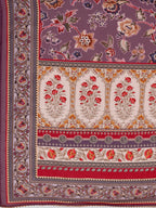 Hand Embroidered & Brasso Kurta With Pant & Organza Printed Dupatta, Purple - Hiral Fashion | Grocsy