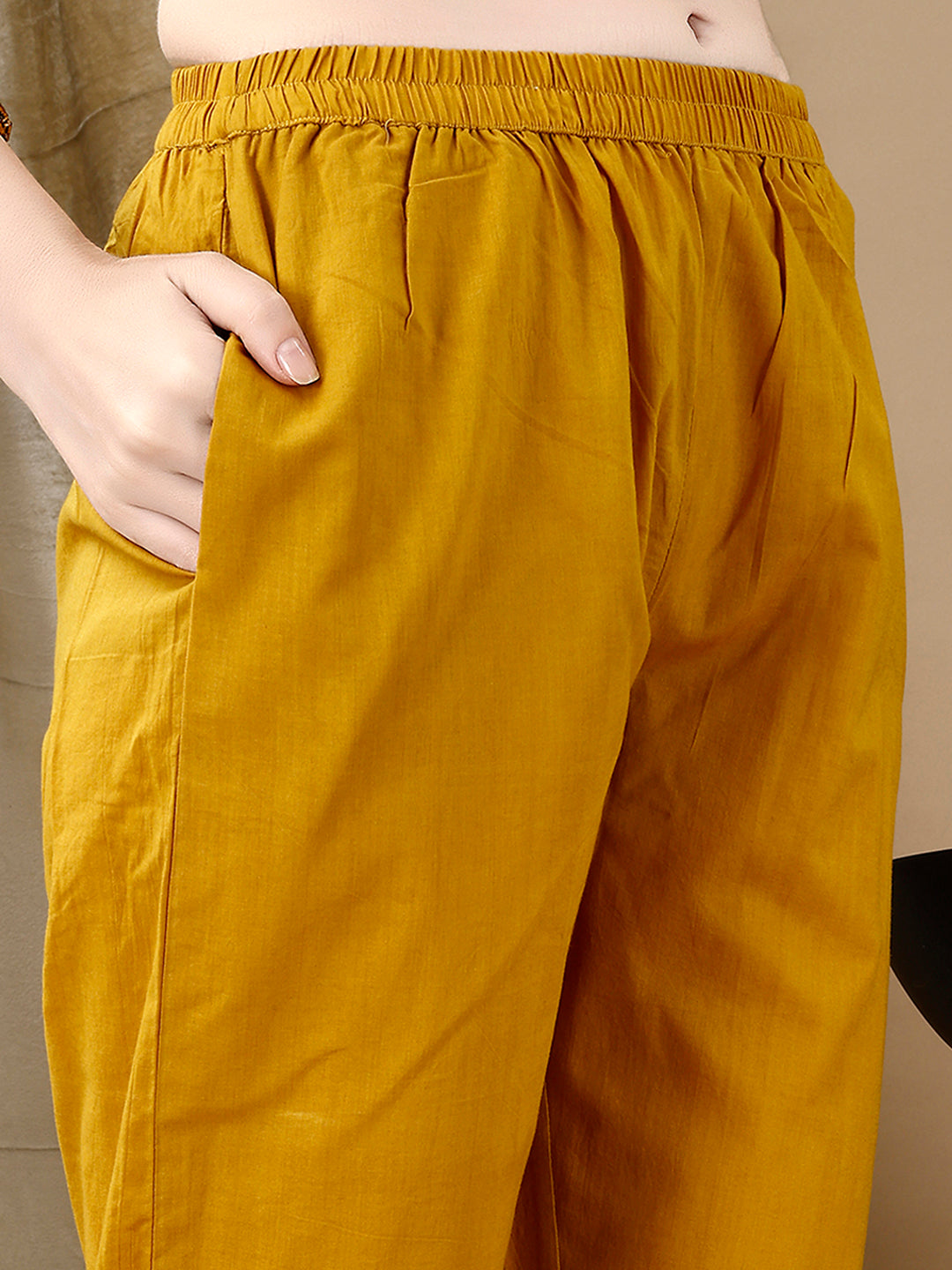 Embroidered & Floral Printed Kurta With Pant & Dupatta, Yellow - Hiral Fashion | Grocsy
