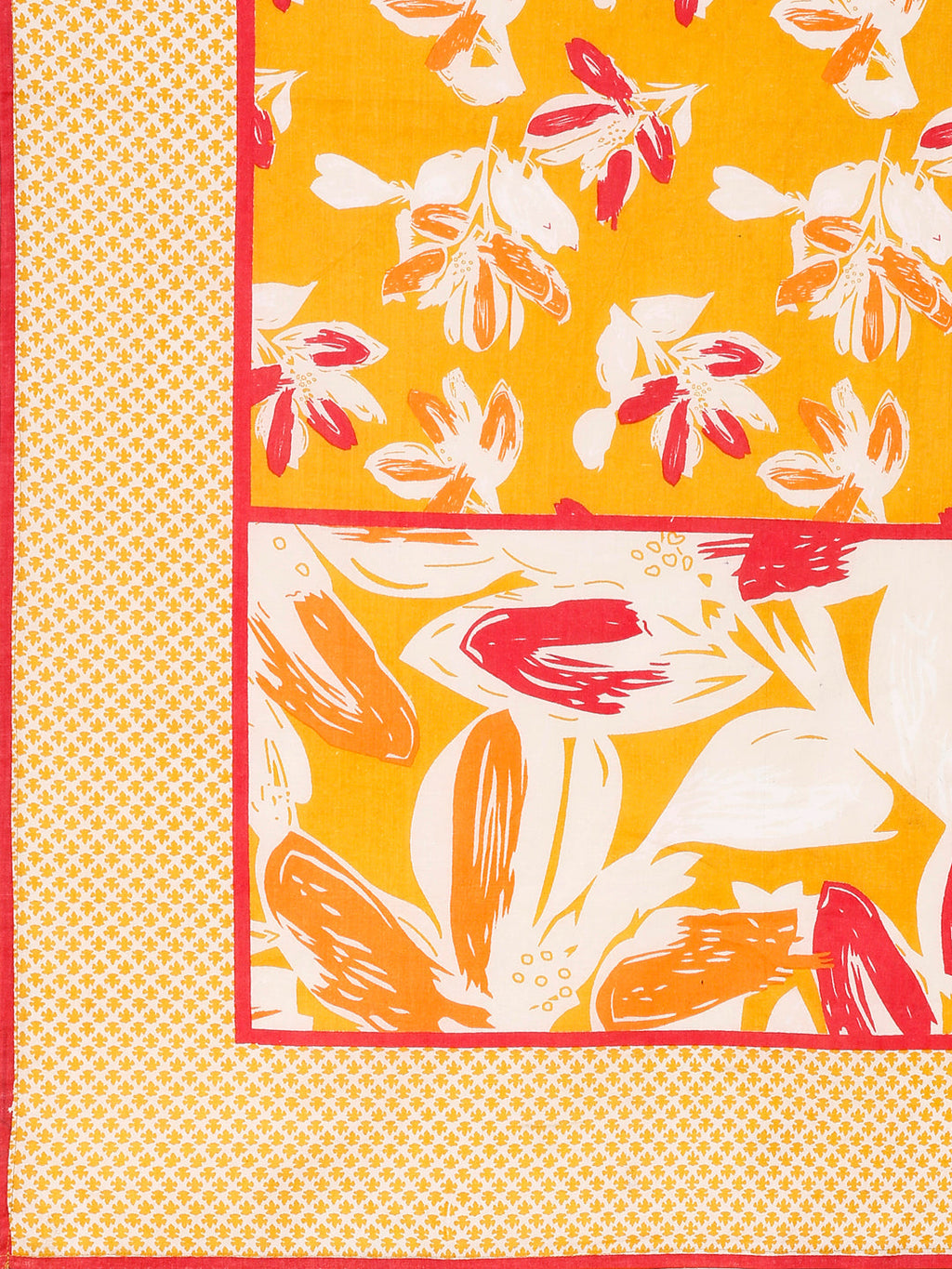 Floral Printed Cotton Kurta With Pant & Dupatta, Yellow - Hiral Fashion | Grocsy