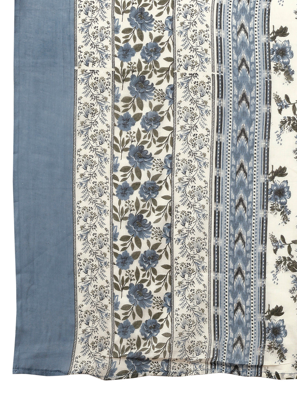 Floral Printed Anarkali Kurta With Pant & Dupatta Luxury Premium, Navy Blue - Hiral Fashion | Grocsy