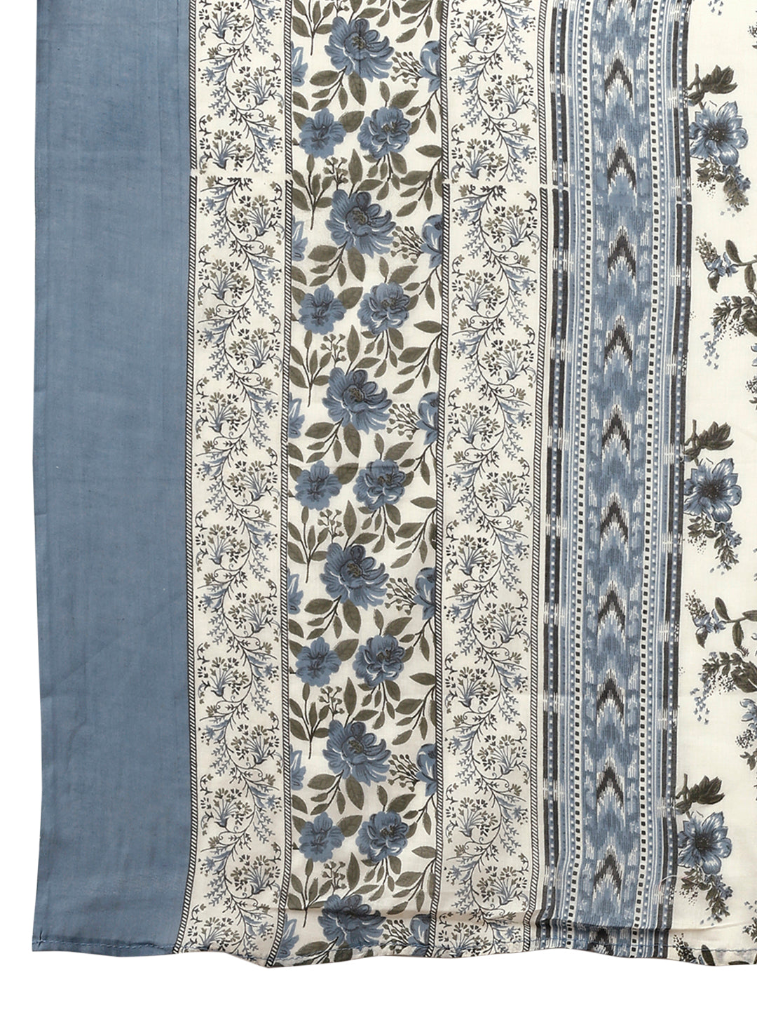 Floral Printed Anarkali Kurta With Pant & Dupatta Luxury Premium, Navy Blue - Hiral Fashion | Grocsy