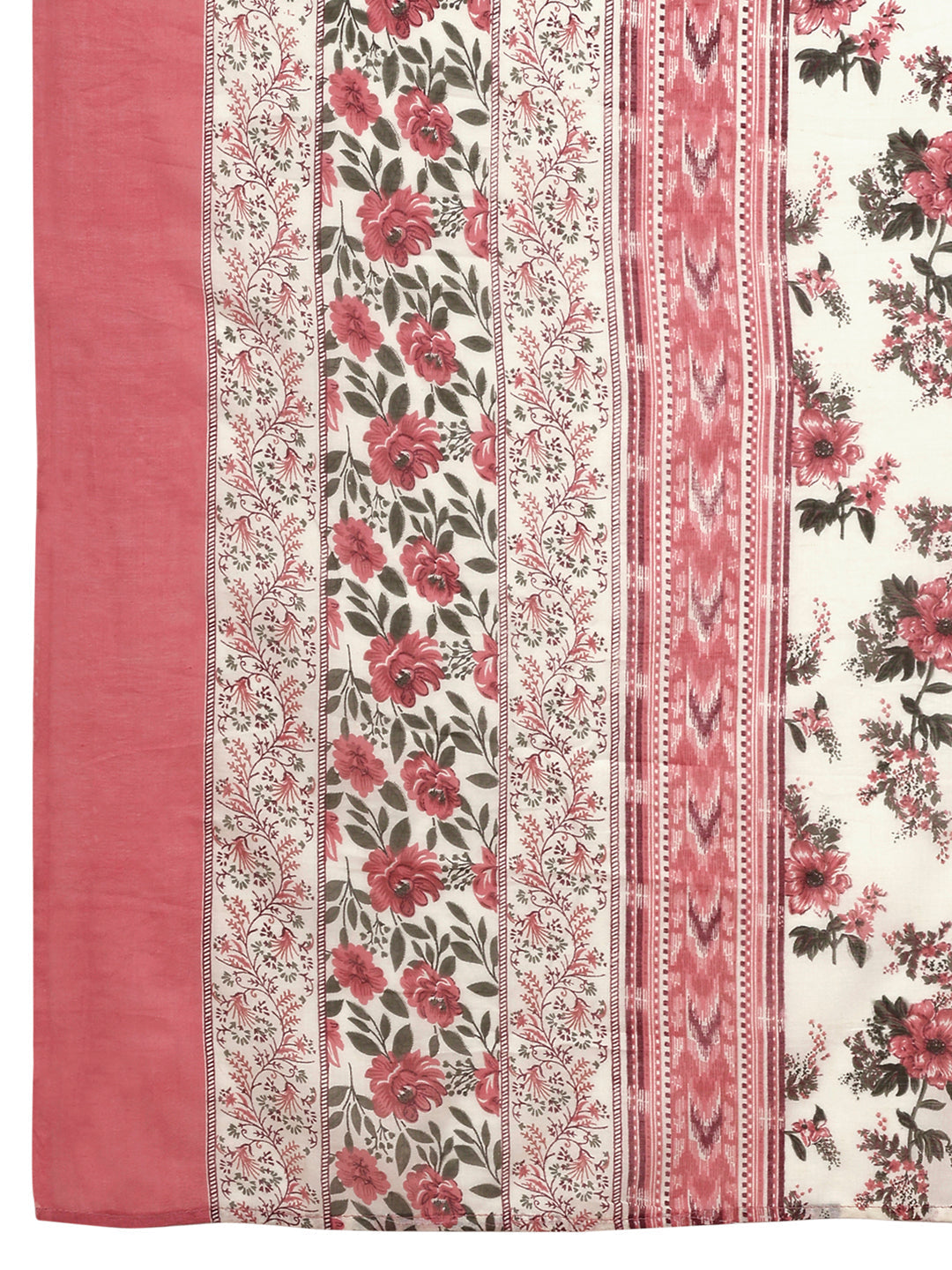 Floral Printed Anarkali Kurta With Pant & Dupatta Luxury Premium, Pink - Hiral Fashion | Grocsy