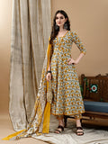 Floral Printed Anarkali Kurta With Pant & Dupatta Luxury Premium, Multicolor - Hiral Fashion | Grocsy