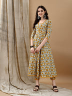 Floral Printed Anarkali Kurta With Pant & Dupatta Luxury Premium, Multicolor - Hiral Fashion | Grocsy