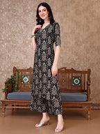 Embroidered & Printed Co Ords Kurta With Pallazo, Black - Hiral Fashion | Grocsy