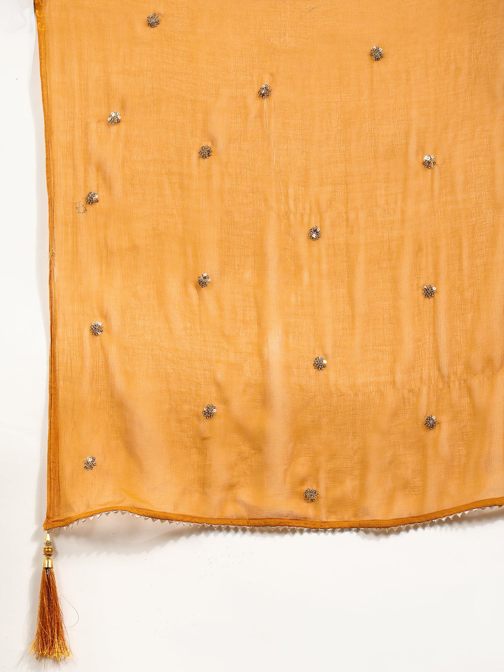 Nyra Cut Embroidered & Floral Printed Kurta With Pant & Embroidered Dupatta, Mustard - Hiral Fashion | Grocsy