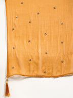 Nyra Cut Embroidered & Floral Printed Kurta With Pant & Embroidered Dupatta, Mustard - Hiral Fashion | Grocsy