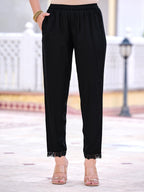 Floral Printed Embroidered Kurta With Pant & Dupatta, Black - Hiral Fashion | Grocsy