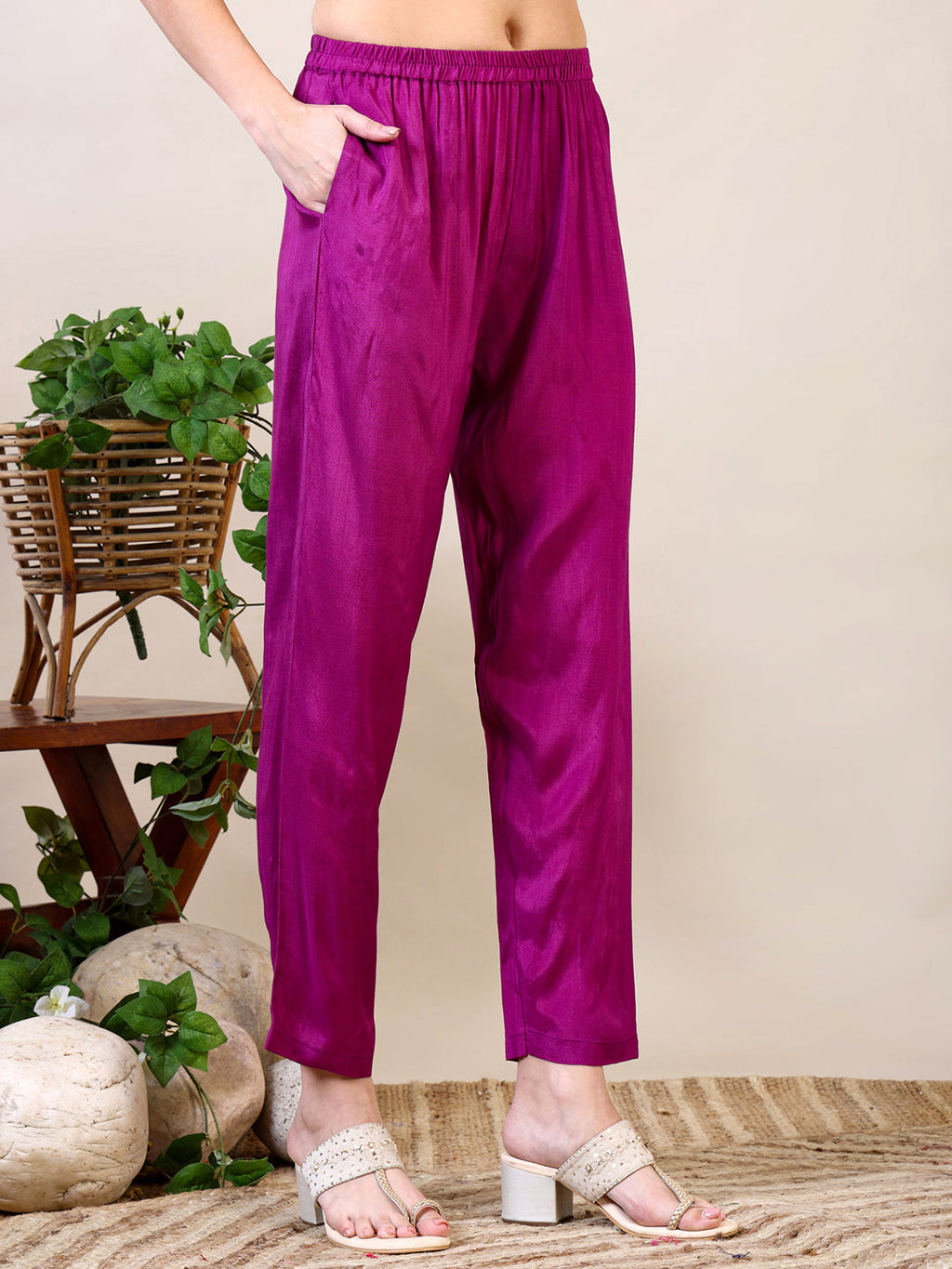 Leheriya Printed & Applique Embroidered Kurta With Pant & Dupatta, Pink - Hiral Fashion | Grocsy