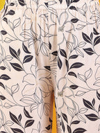 Embroidered And Floral Printed Lace Detailed Kurta With Palazzo Pant & Dupatta, White - Hiral Fashion | Grocsy