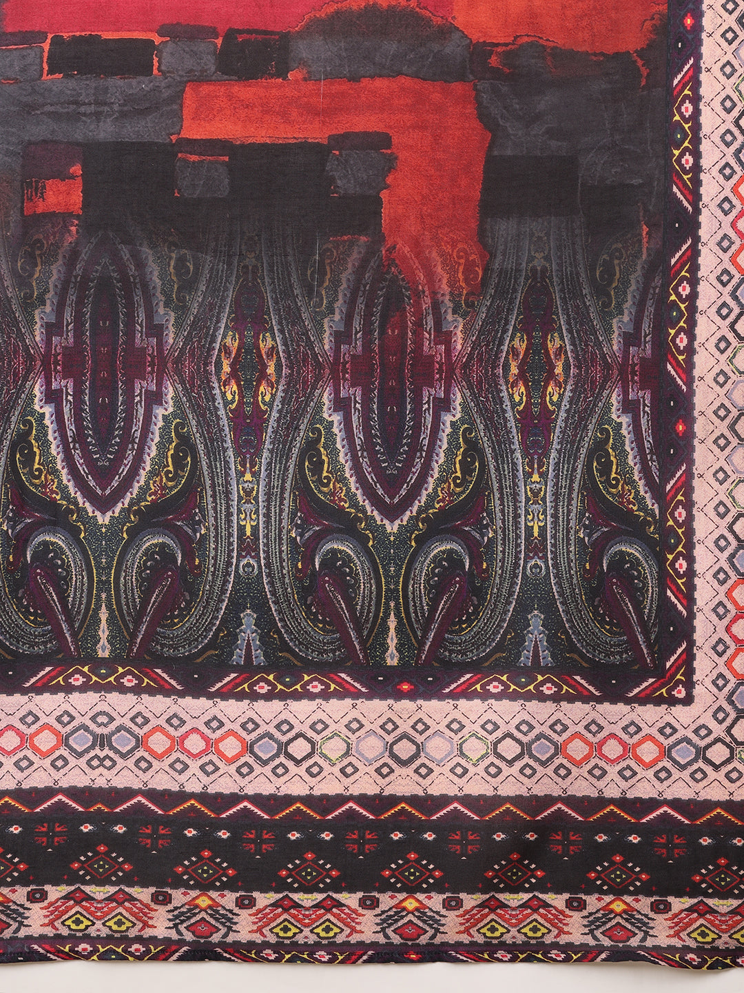 Hand Embroidered & Printed Kurta With Pant & Dupatta, Black - Hiral Fashion | Grocsy
