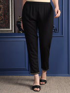 Hand Embroidered & Printed Kurta With Pant & Dupatta, Black - Hiral Fashion | Grocsy