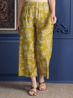 Embroidered & Printed Kurta With Palazzo & Dupatta, Green - Hiral Fashion | Grocsy
