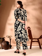 Botanical Printed Co Ords Set, Black - Hiral Fashion | Grocsy