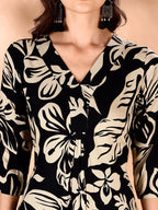 Botanical Printed Co Ords Set, Black - Hiral Fashion | Grocsy