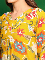 Botanical Printed Co Ords Set, Yellow - Hiral Fashion | Grocsy