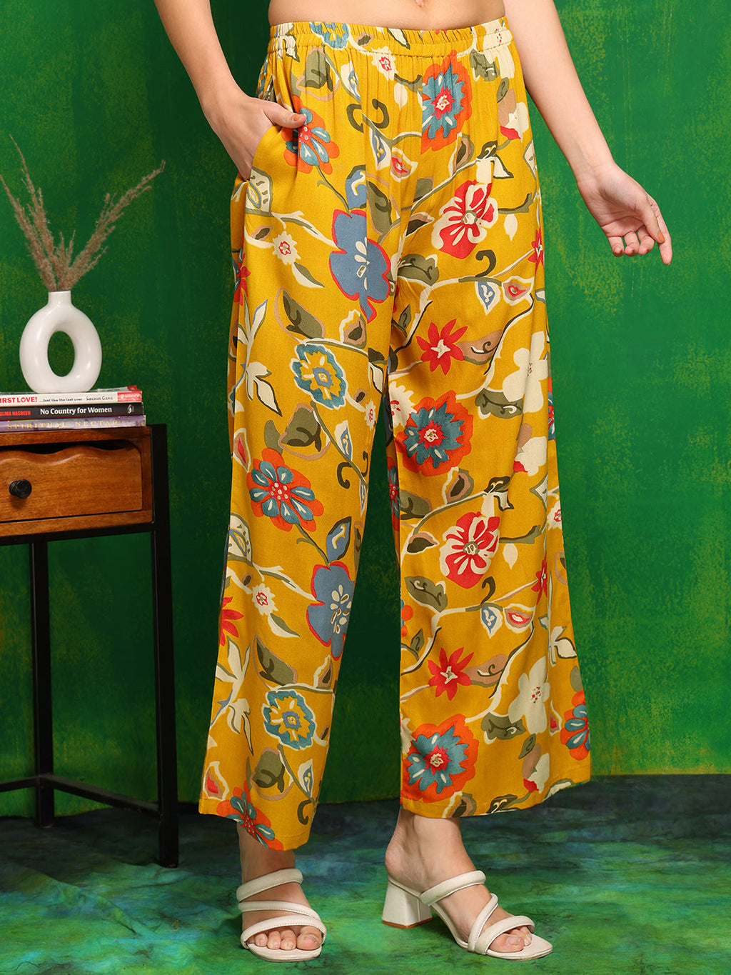 Botanical Printed Co Ords Set, Yellow - Hiral Fashion | Grocsy
