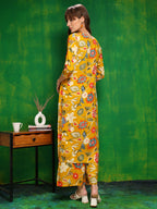 Botanical Printed Co Ords Set, Yellow - Hiral Fashion | Grocsy