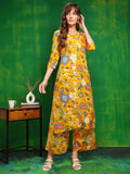 Botanical Printed Co Ords Set, Yellow - Hiral Fashion | Grocsy