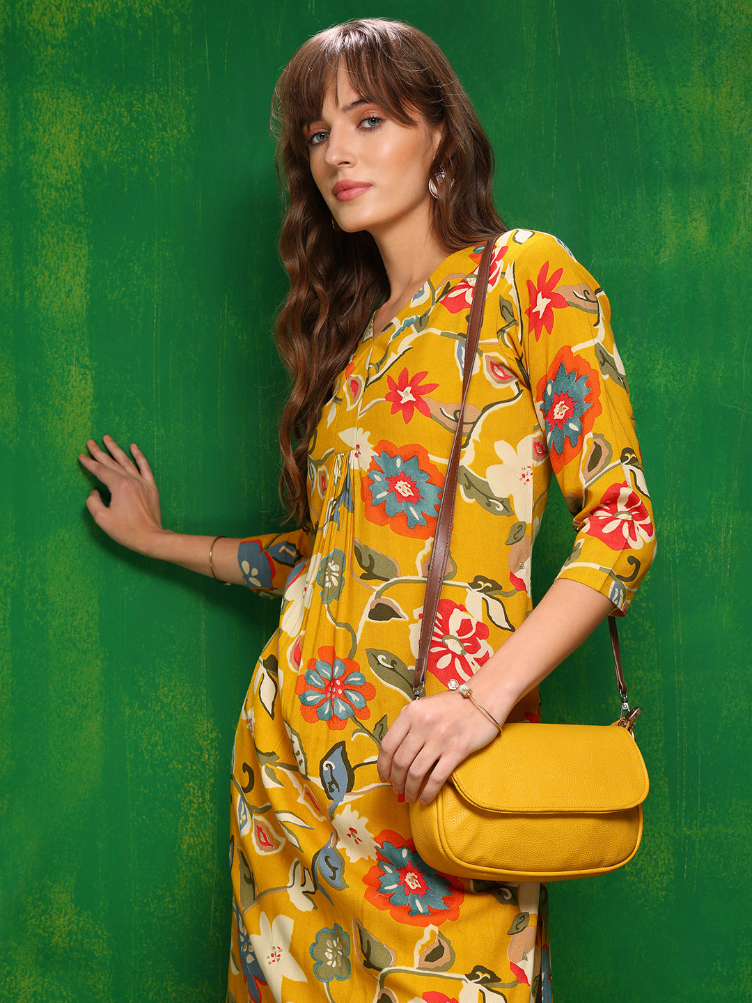 Botanical Printed Co Ords Set, Yellow - Hiral Fashion | Grocsy