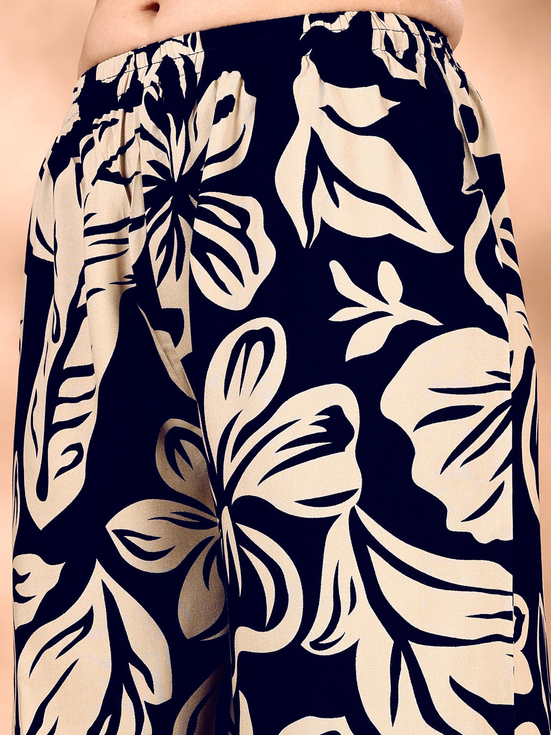 Botanical Printed Co Ords Set, Navy Blue - Hiral Fashion | Grocsy